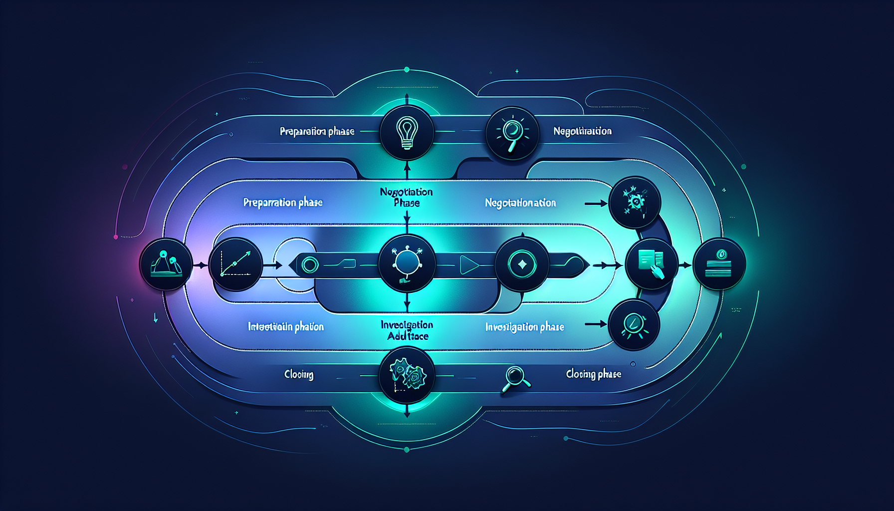 M&Aプロセスにおけるデューデリジェンスのフローイメージ