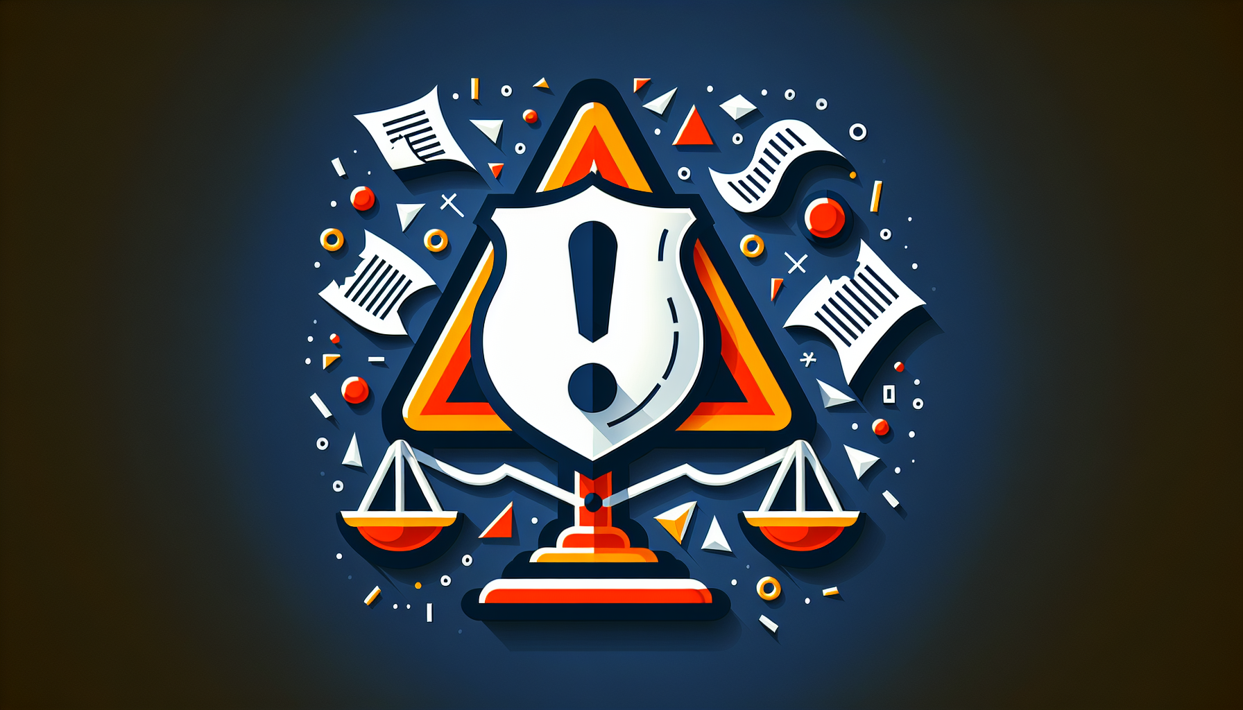 表明保証違反時の法的リスクと損害賠償を表す警告シールドの図