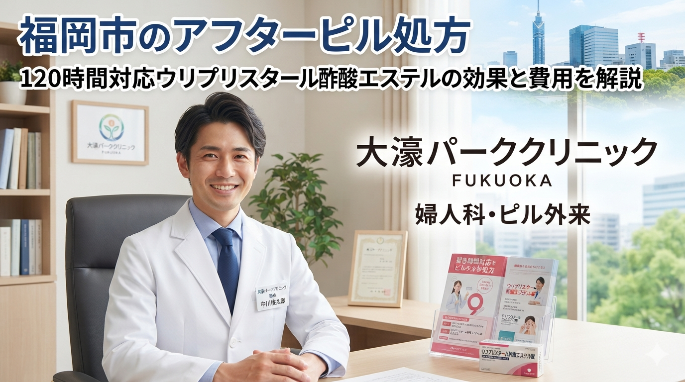 福岡市のアフターピル処方｜120時間対応ウリプリスタール酢酸エステルの効果と費用を解説、天神3分・博多9分でLINE予約・美容皮膚科併設