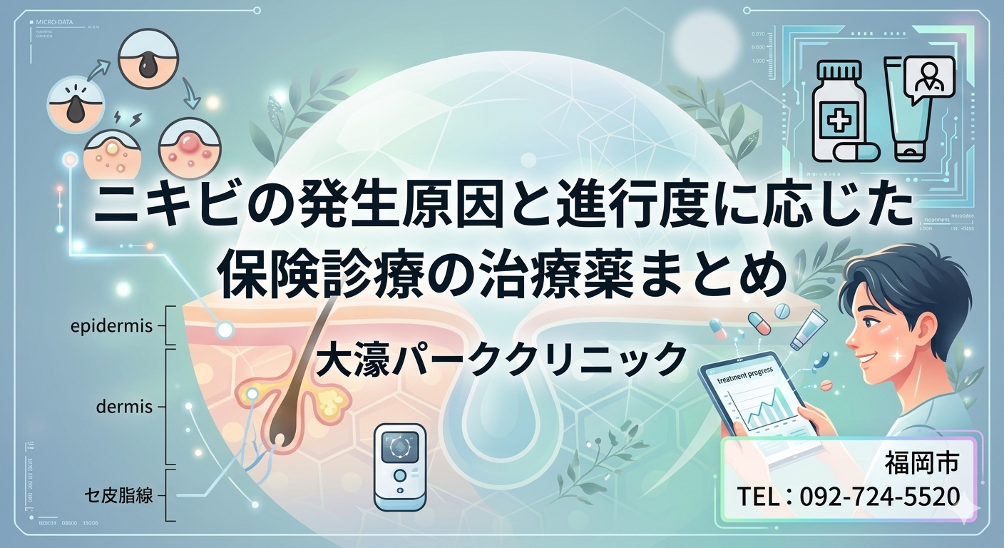 【医師解説】ニキビの発生原因と進行度に応じた保険診療の治療薬まとめ