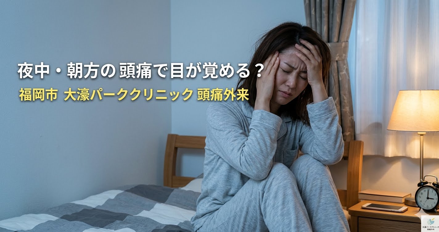 【福岡市・大濠パーククリニック】夜中や朝方に頭痛で目が覚めるのはなぜ？睡眠時頭痛の原因と病院に行くべき危険なサインを医師が解説