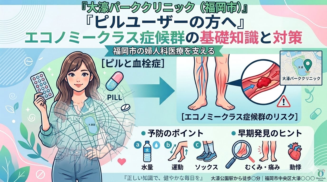 【福岡市】ピル服用中のエコノミークラス症候群対策｜熊本地震の教訓と迅速診断の重要性（予約不要・当日CT