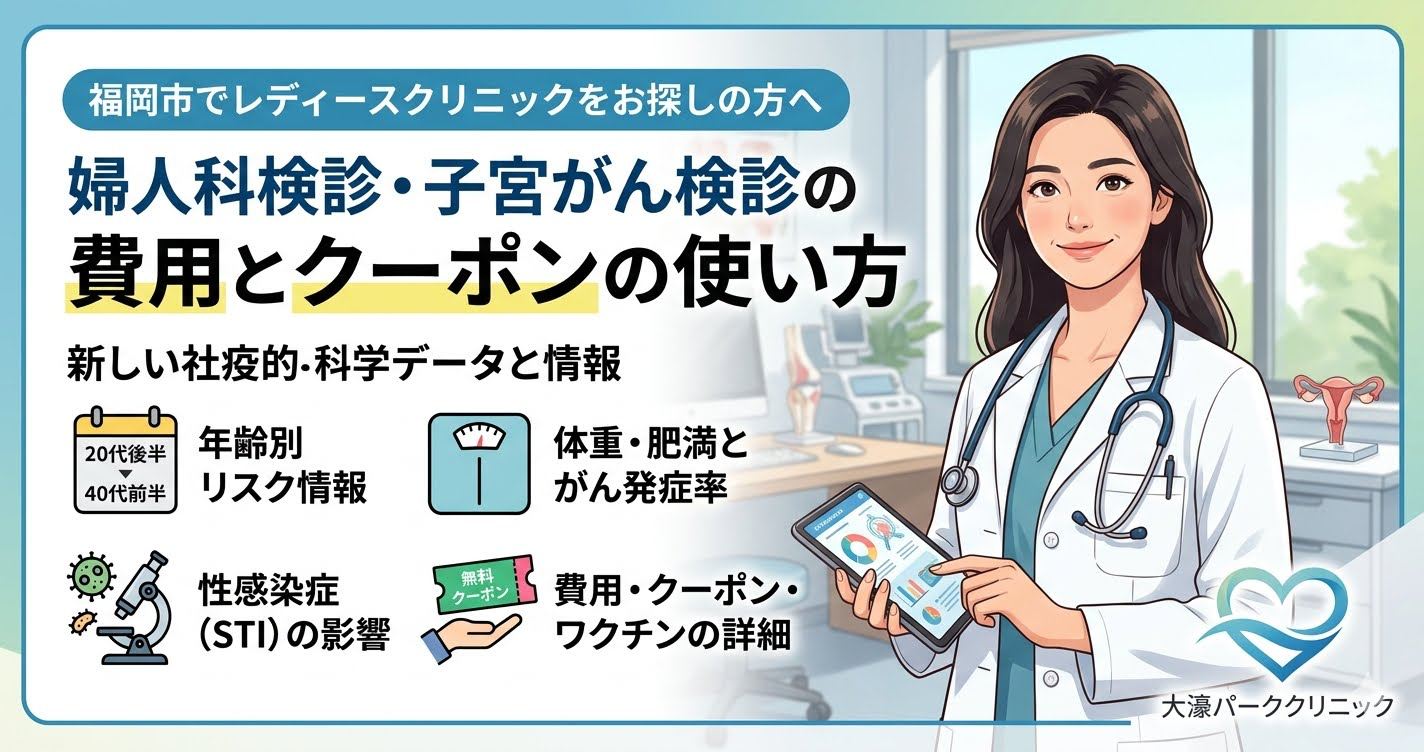 福岡市でレディースクリニックをお探しの方へ｜婦人科検診・子宮がん検診の費用とクーポンの使い方