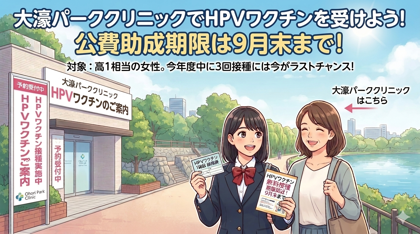 高校1年生の女子は、今年9月末までに第一回目の子宮頸がんワクチン接種をお勧めします。