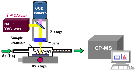 医薬品の無機元素分析(LA-ICP-MS)