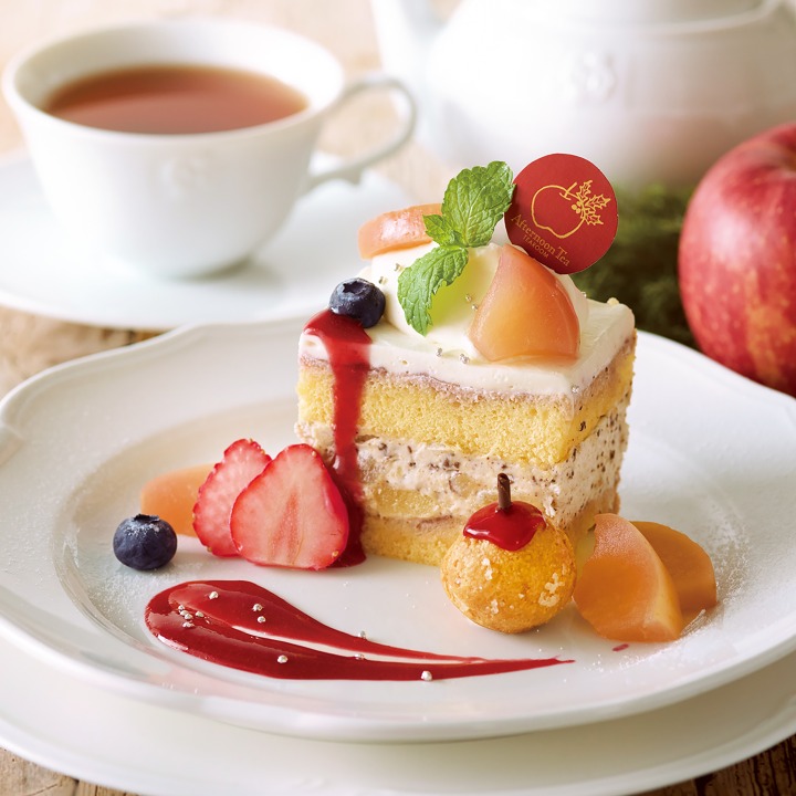 りんごのズコットショートケーキのクリスマスプレート