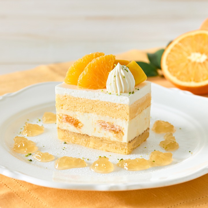 オレンジとジャスミンティーゼリーのショートケーキ