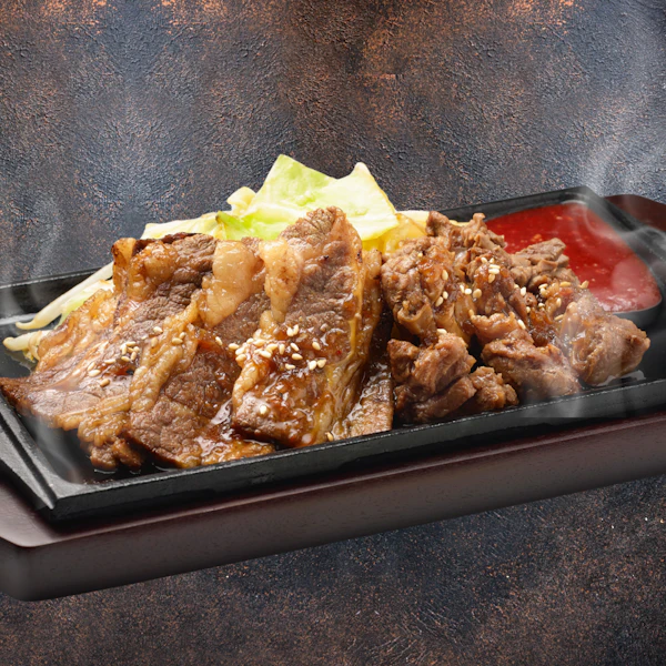 【炭焼肉コンボ】グリタカルビ&国産豚ハラミ 120g(ごはん付き)