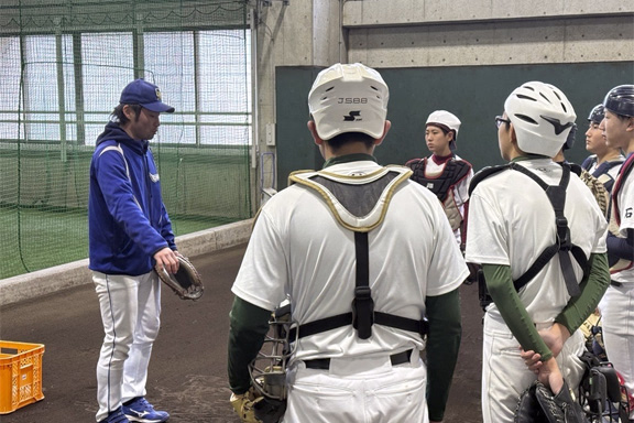 野球部の野球教室の様子