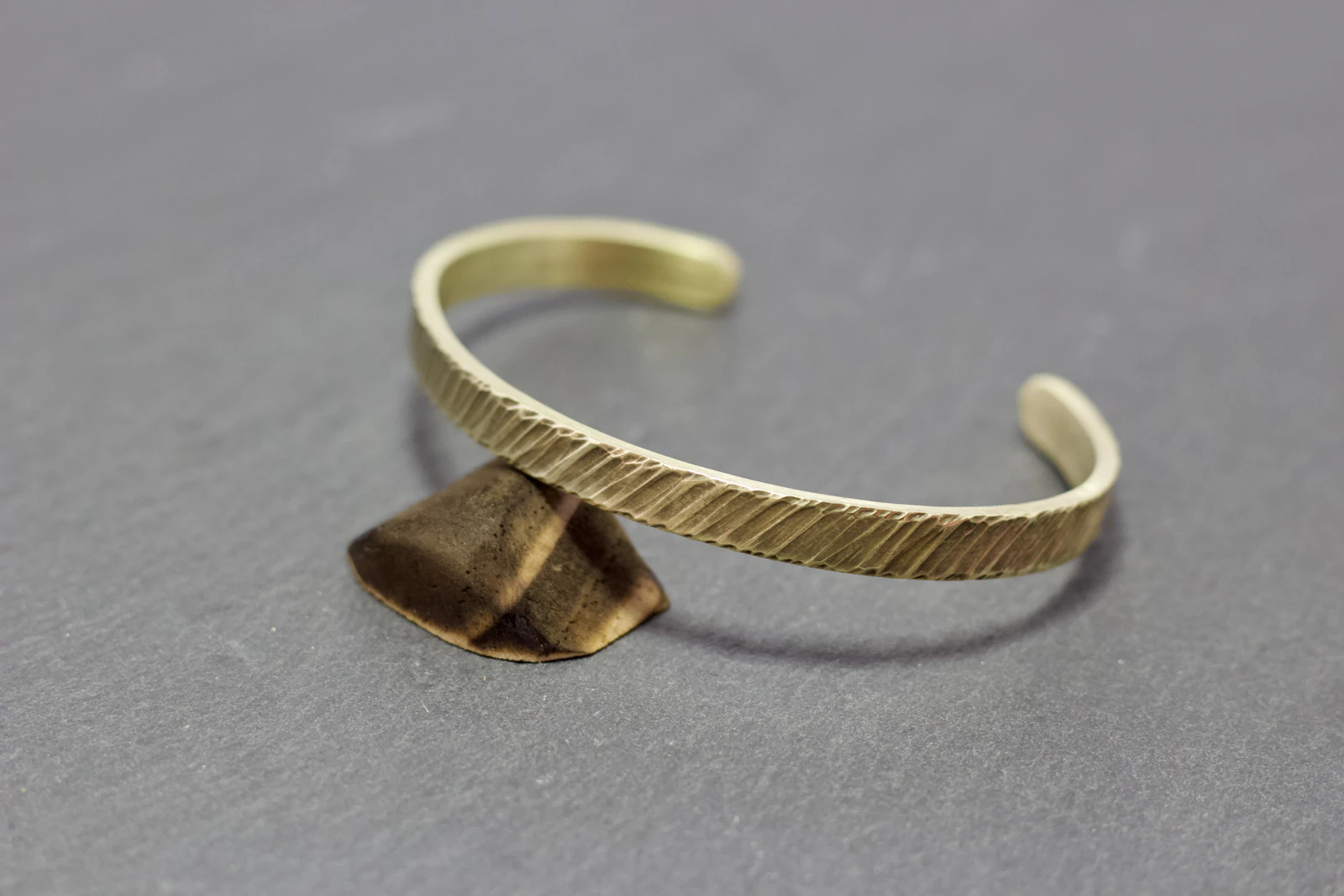 Flat Hammer Texture Bangle