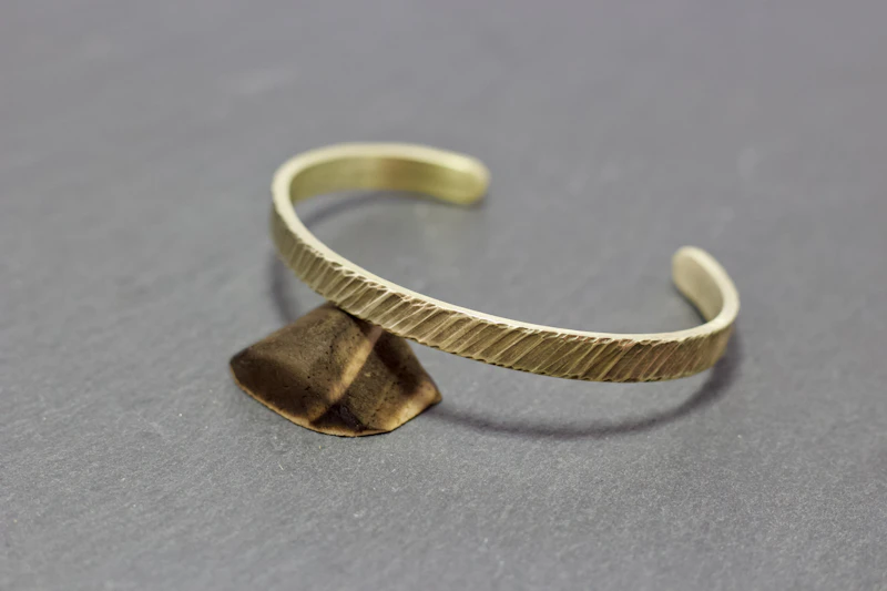 Flat Hammer Texture Bangle
