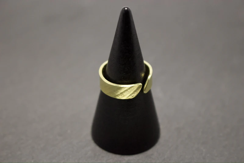 Flat Hammer Texture Open Ring