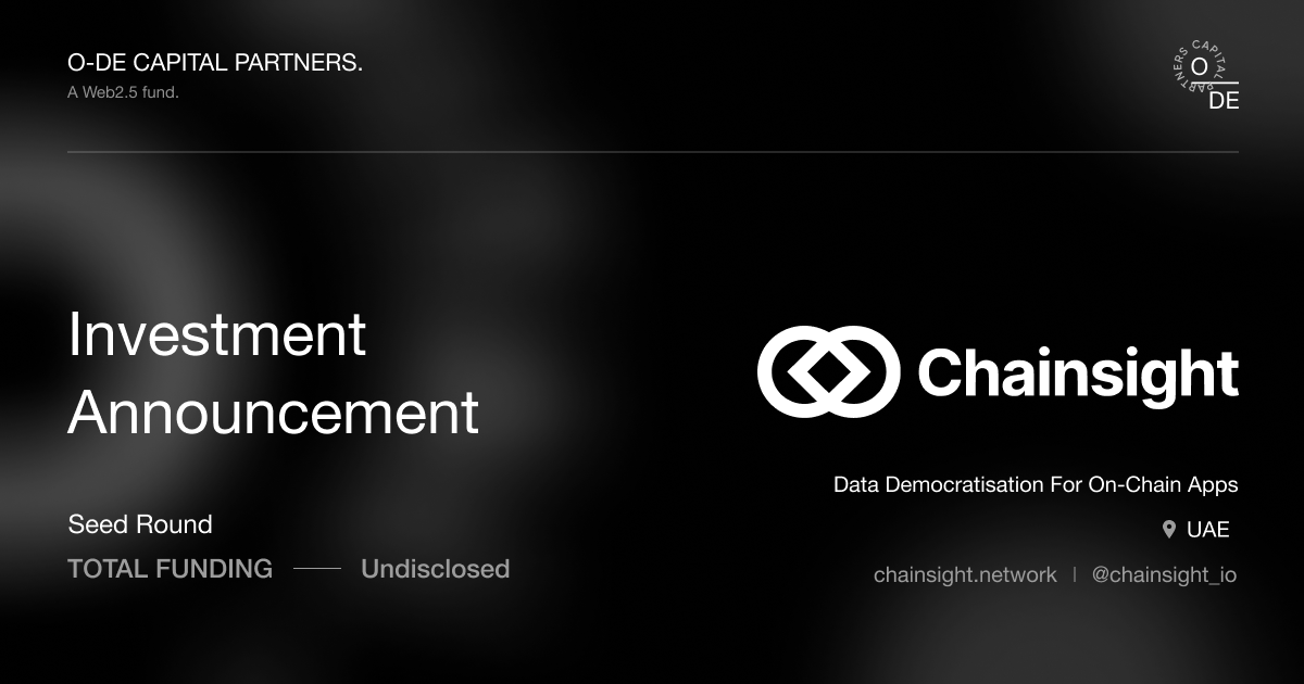 O-DE Capital Invests in Chainsight: Next-Generation Data Infrastructure Revolutionizing Blockchain Oracle Networks
