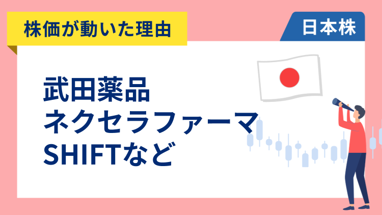 【株価が動いた理由】武田薬品、ネクセラファーマ、SHIFT、アドバンテスト、トヨタ、三井住友FG（12/19）