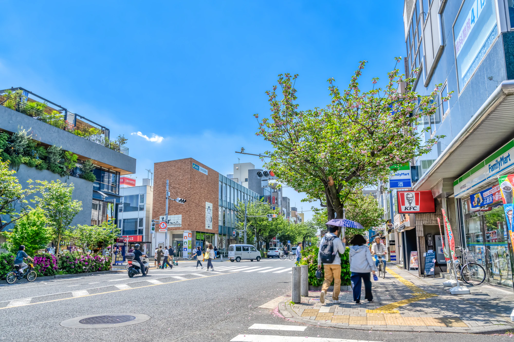 京都世田谷区の都市風景　桜新町駅