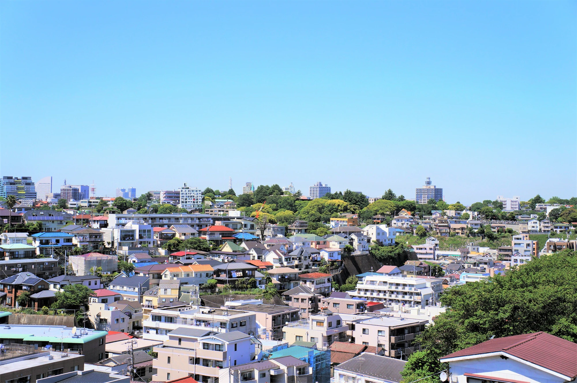 横浜市郊外の町並み
