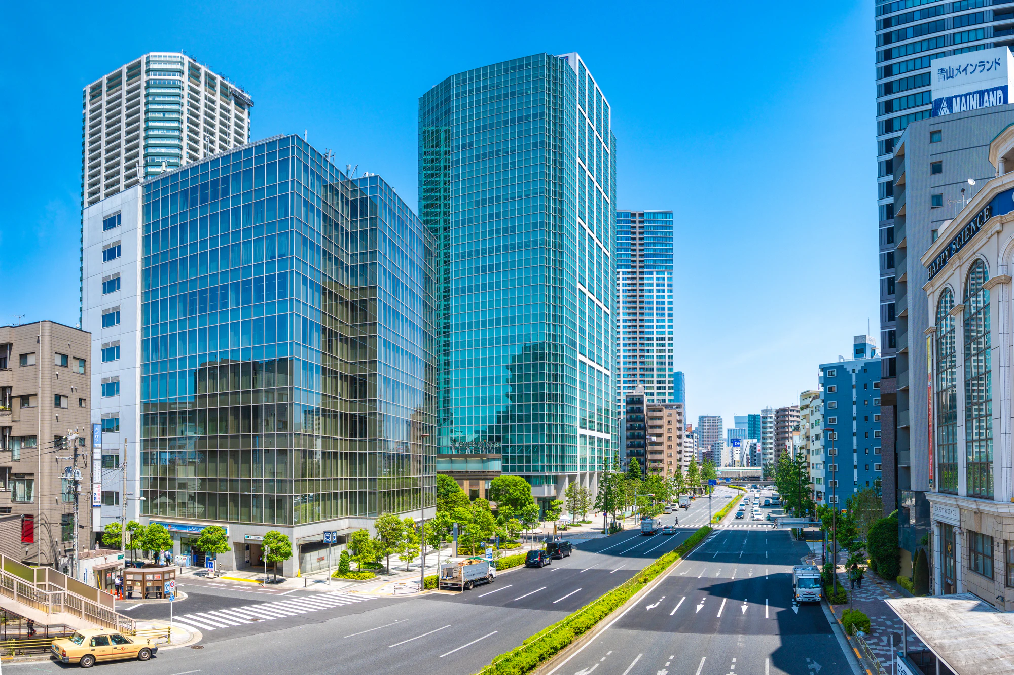 白金高輪駅周辺の都市風景