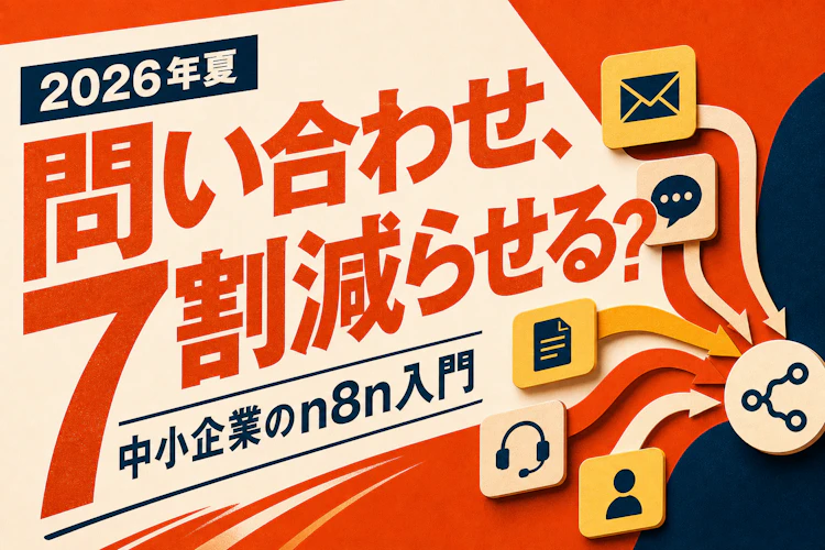 問い合わせ対応の7割を自動化? 中小企業のn8n入門 アイキャッチ