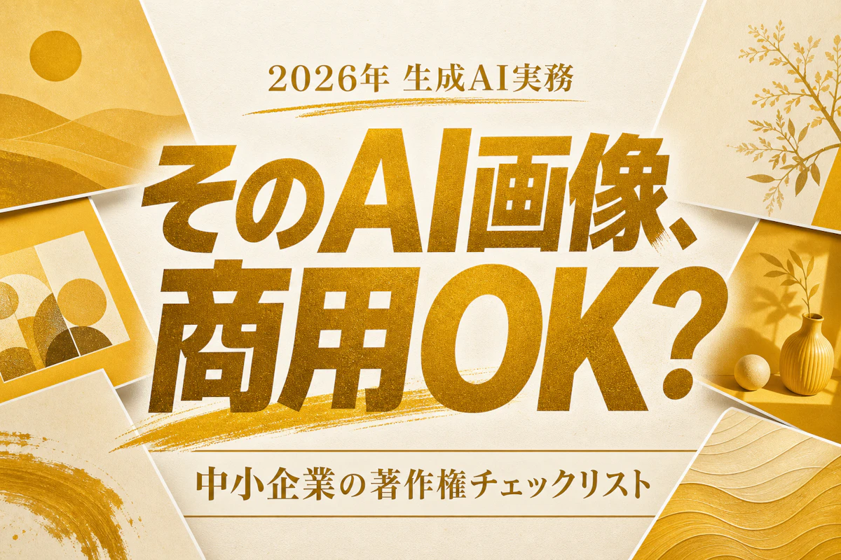 そのAI画像、商用で使って大丈夫?中小企業のための生成AI著作権チェックリスト アイキャッチ