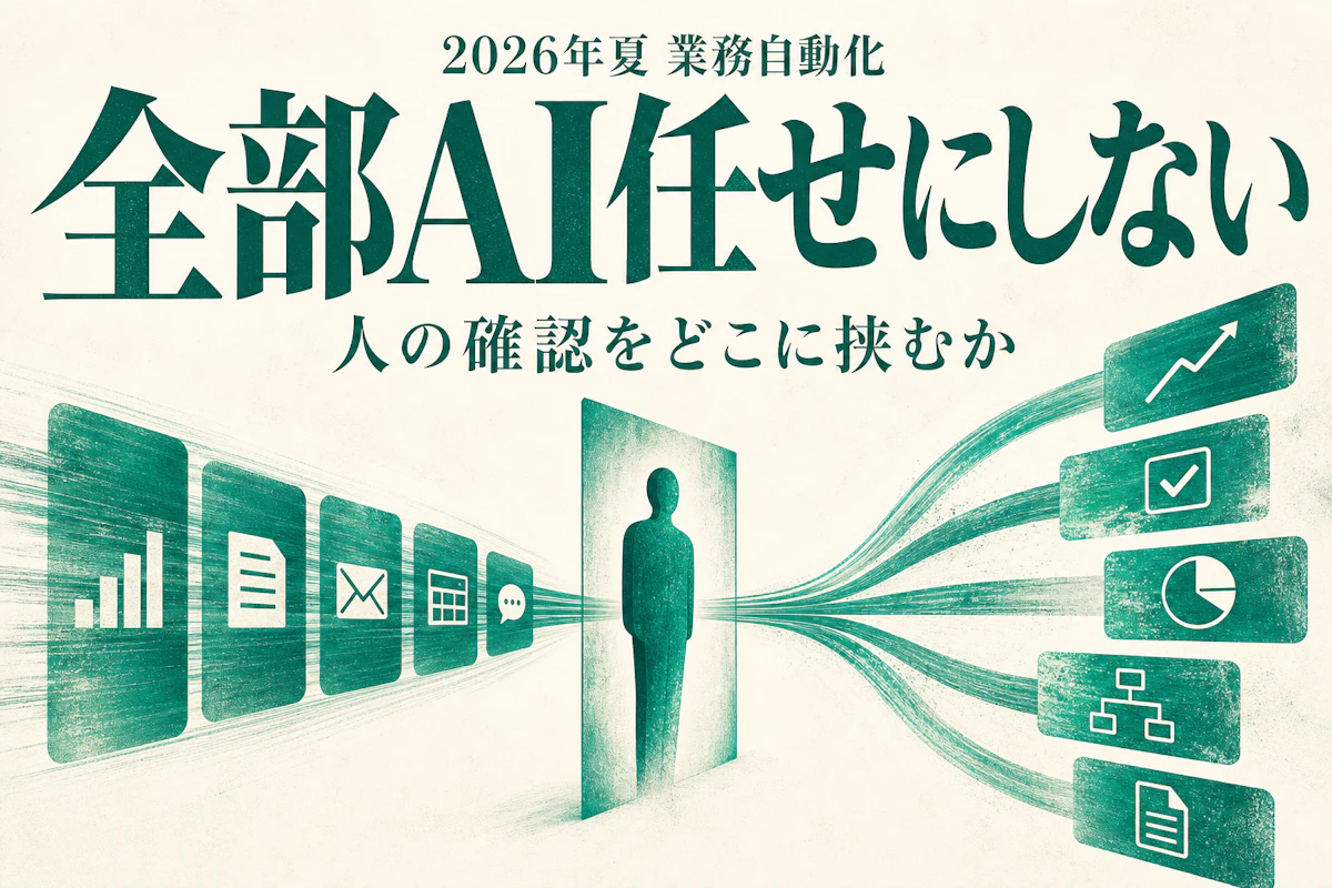 業務自動化は「全部AI任せ」にしない——どこに人の確認を挟むか(Human-in-the-Loop) アイキャッチ