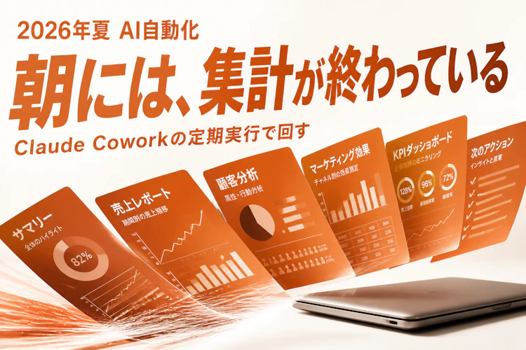 Claude Coworkの定期実行で、朝には集計が終わっている——ただし「どこにファイルを置くか」で挙動が変わる アイキャッチ