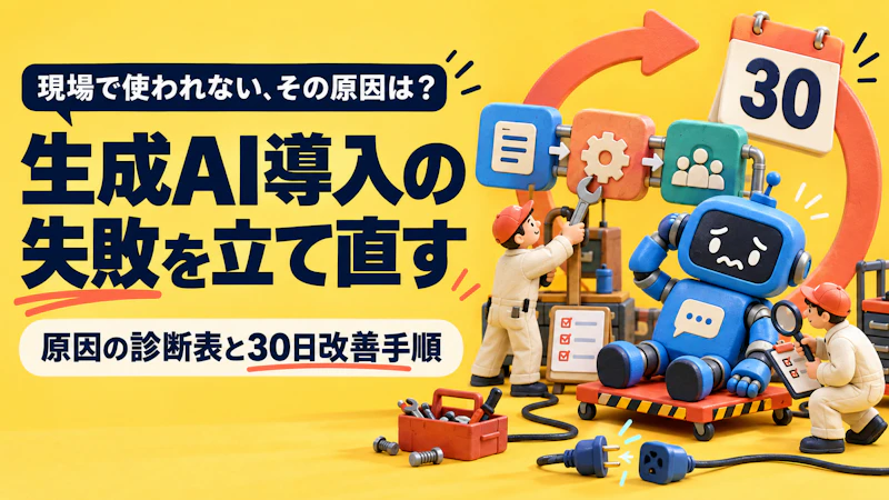 生成AI導入の失敗を立て直す|現場で使われない原因の診断表と30日改善手順