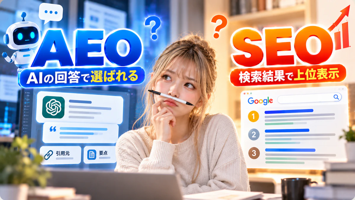 AEOとは？SEOとの違いと重要性・具体的な対策をわかりやすく解説