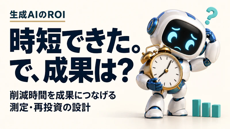 生成AIの削減時間をROIにつなげる方法|利用率が高くても成果が見えない組織の測定・再投資設計