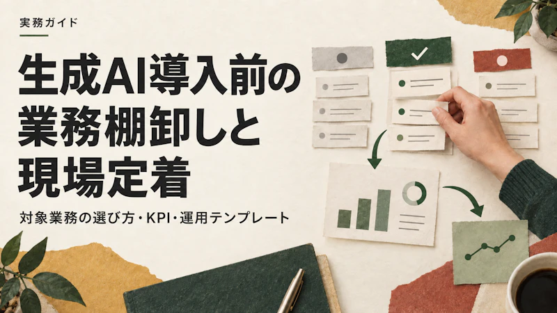 生成AI導入前の業務棚卸しと現場定着の進め方｜対象業務の選び方・KPI・運用テンプレート