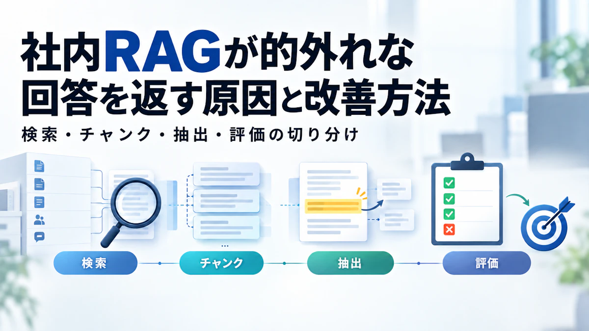 社内RAGが的外れな回答を返す原因と改善方法｜検索・チャンク・抽出・評価の切り分け