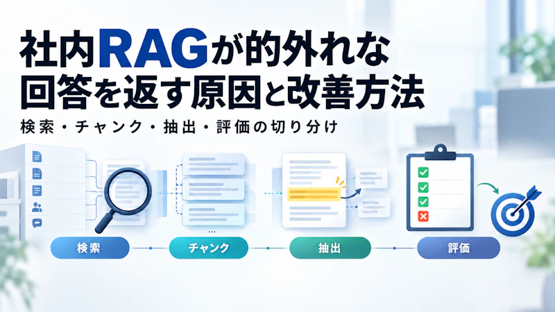 社内RAGが的外れな回答を返す原因と改善方法｜検索・チャンク・抽出・評価の切り分け
