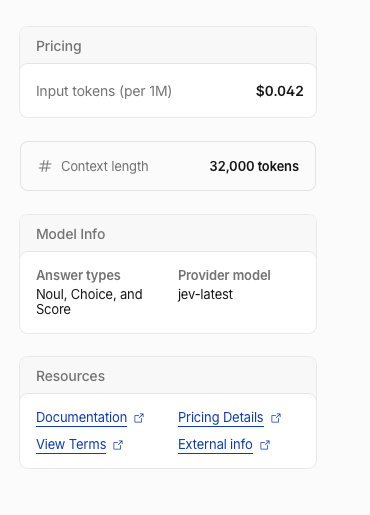 Cloudflare Workers AIに掲載されたtypesafe/jevの料金とコンテキスト長