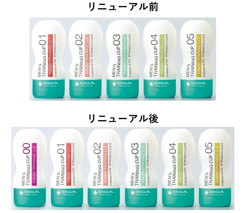 メンズトレーニングカップのリニューアル前後のラインナップ比較