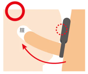 STEP3 挿入中にペアリングがクリトリスに当たる体勢のイラスト