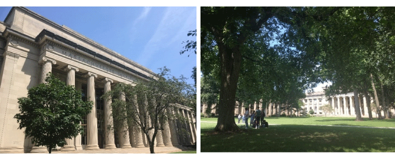 マサチューセッツ工科大学。中庭でドローンを飛ばす学生の姿も。