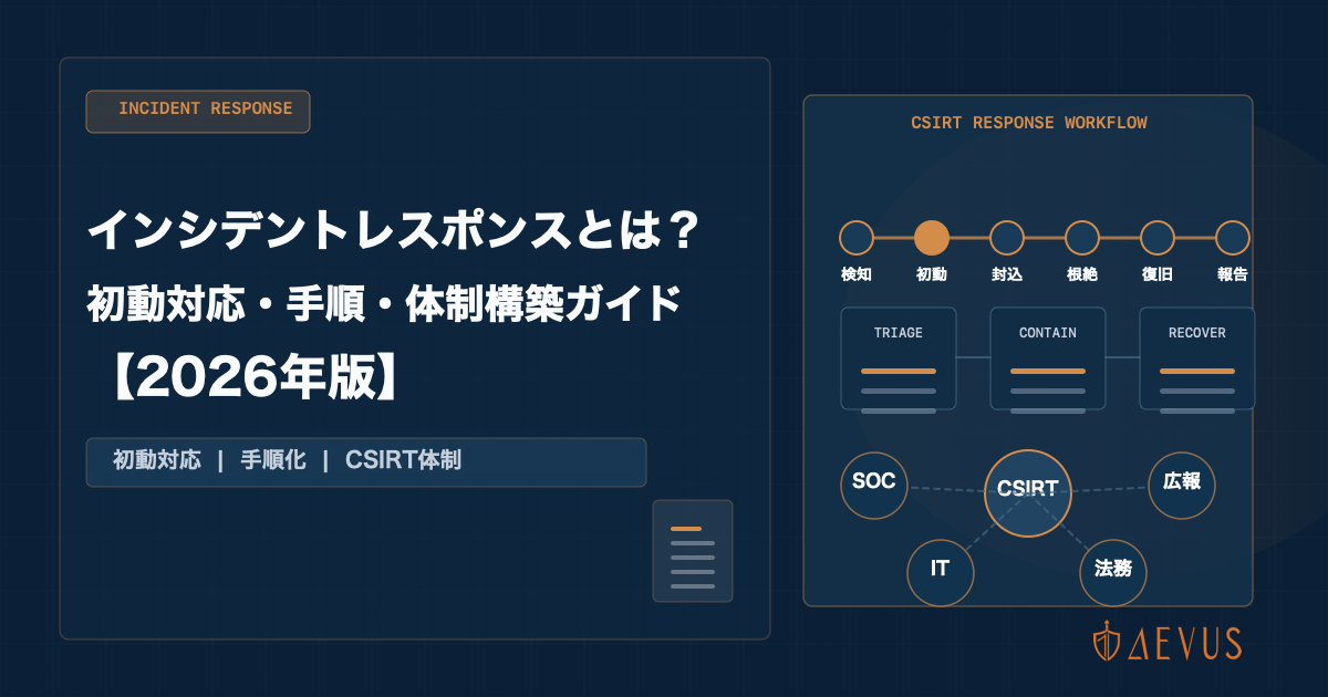 インシデントレスポンスとは？初動対応・手順・体制構築ガイド【2026年版】
