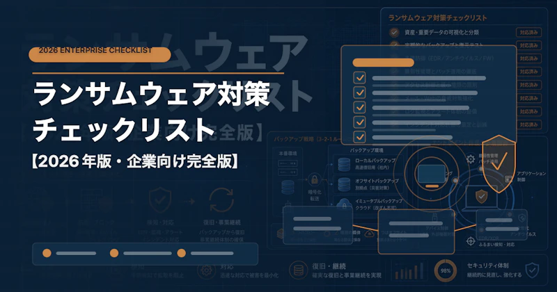 ランサムウェア対策チェックリスト【2026年版・企業向け完全版】