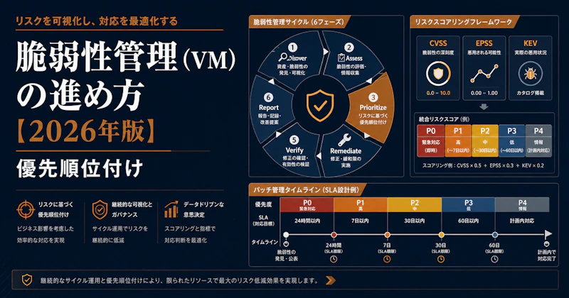 脆弱性管理（VM）の進め方【2026年版】優先順位の付け方とツール比較