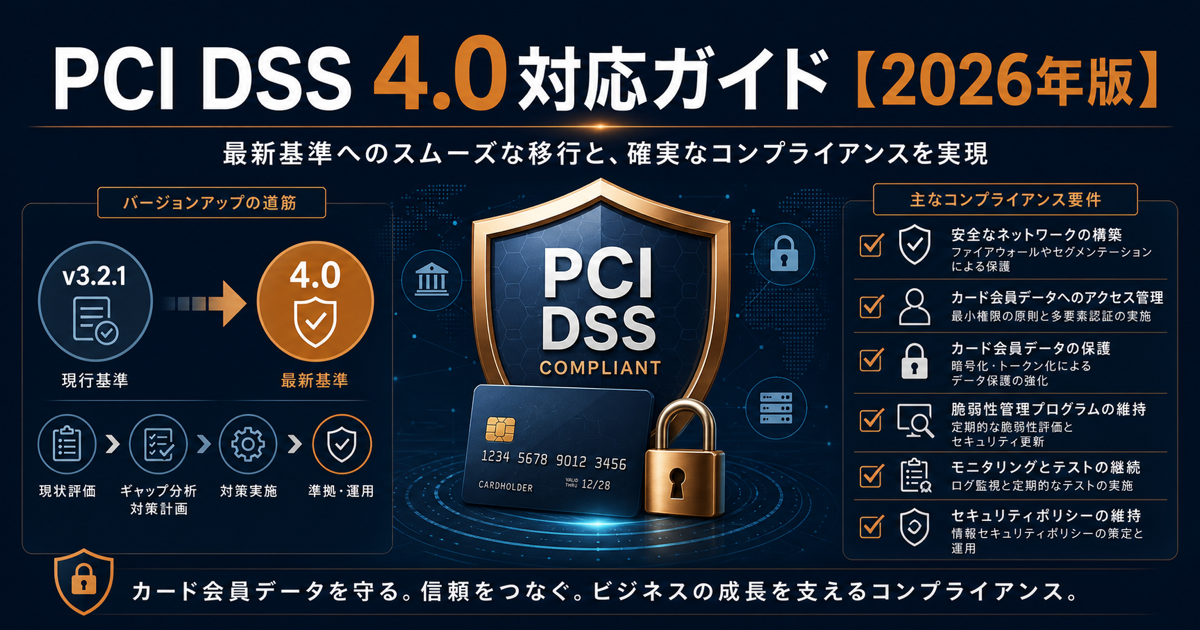PCI DSS 4.0対応ガイド【2026年版】変更点と企業が今すぐすべきこと