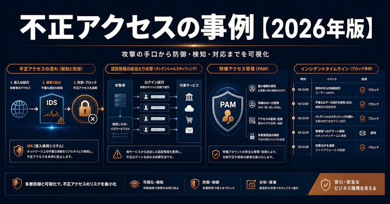 不正アクセスの事例【2026年版】手口・被害額・再発防止策まとめ