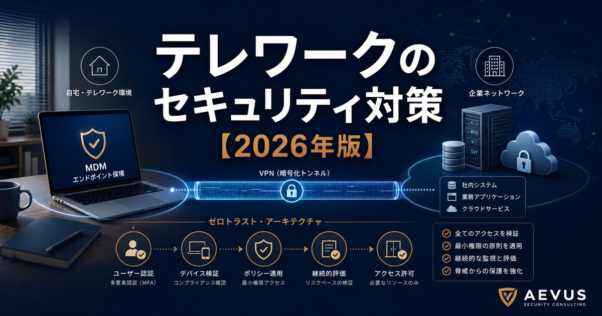 テレワークのセキュリティ対策【2026年版】企業が整備すべき10項目