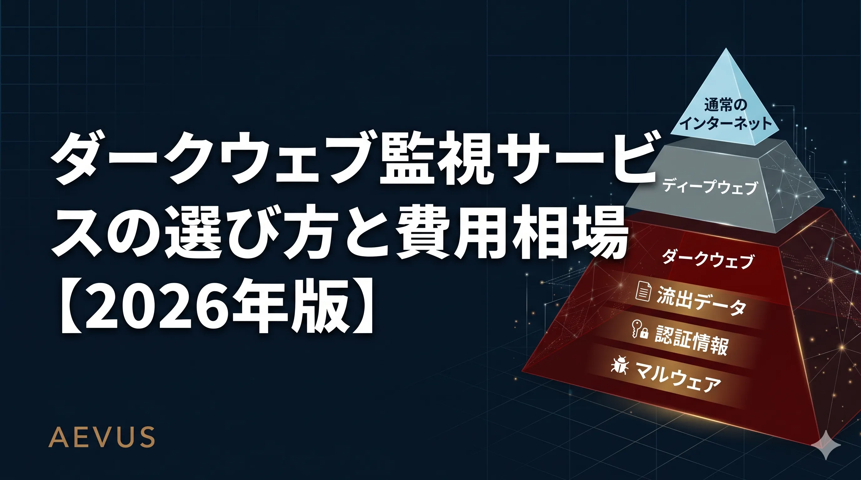 ダークウェブ監視サービスの選び方と費用相場【2026年版】