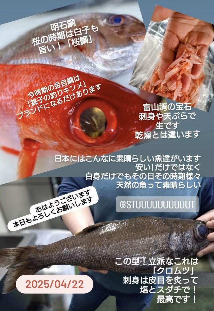 クロムツ.キンメ.桜エビ
