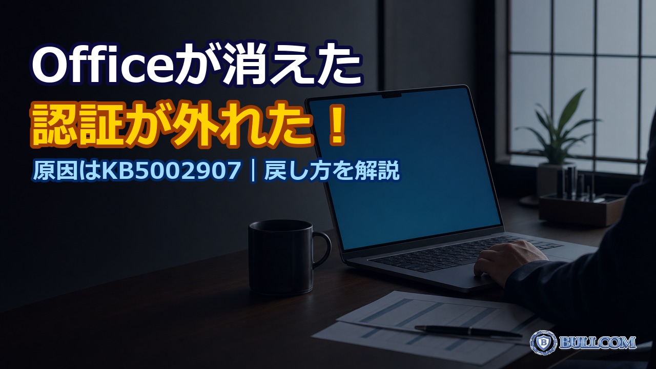 Officeが消えた・ライセンス認証が外れた｜原因はKB5002907、Office 2016・2019の戻し方