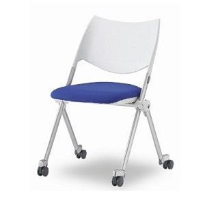 ミーティングチェア(折りたたみ椅子) 布 キャスター付