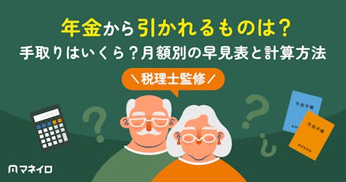 年金から引かれるものは?手取りはいくら?月額別の早見表と計算方法を税理士が解説