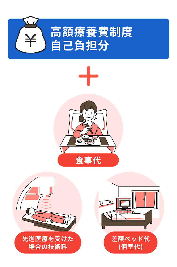 高額療養費自己負担分と対象外の内容