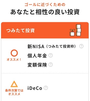 3分投資診断結果イメージ