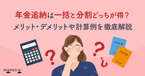 年金追納は一括と分割どっちが得?メリット・デメリットや節税効果を専門家が解説