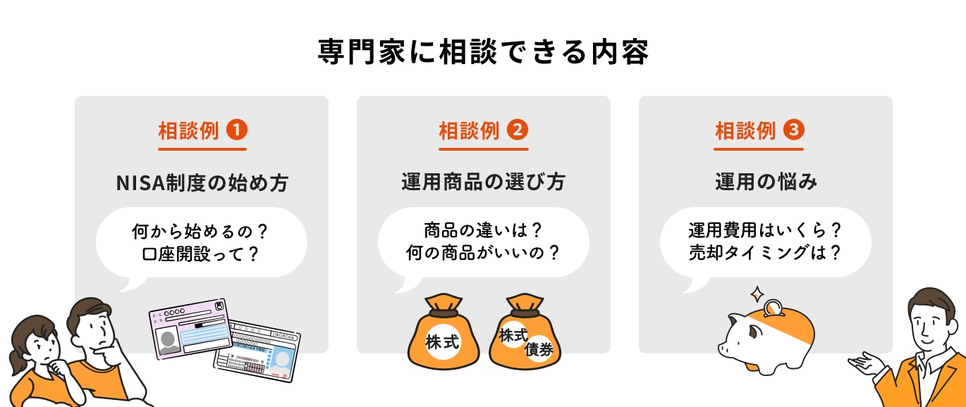 NISAの運用について専門家に相談できる内容